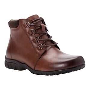 Men's Brown Leather Ankle Boot with Lace-Up Closure